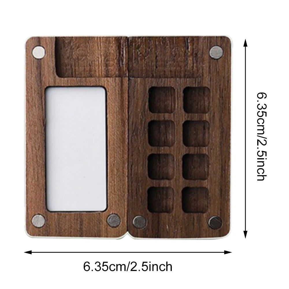 8/15 Colors Portable Travel Gouache Palette Set Mini Walnut Paint Box Artist Gouache Paint Palette Sketchbook Art Supplies