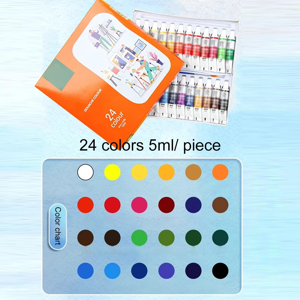 8/15 Colors Portable Travel Gouache Palette Set Mini Walnut Paint Box Artist Gouache Paint Palette Sketchbook Art Supplies